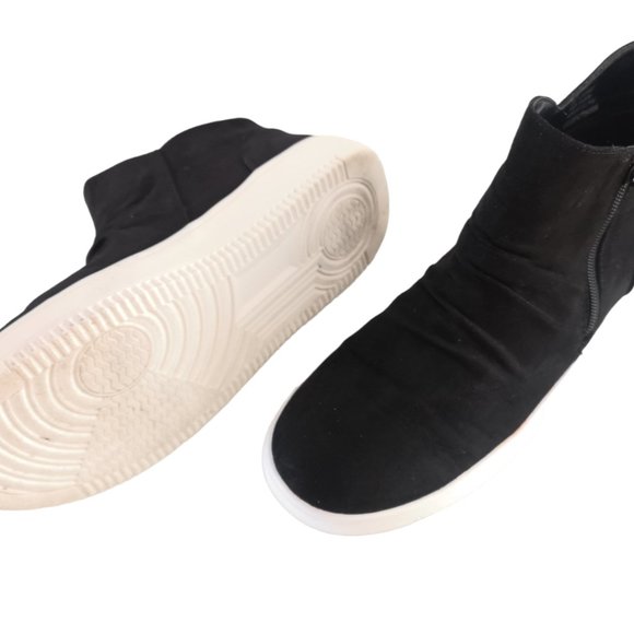 Time And Tru Hi Top Faux Suede Sneakers Shoes black 9 - Picture 4 of 9